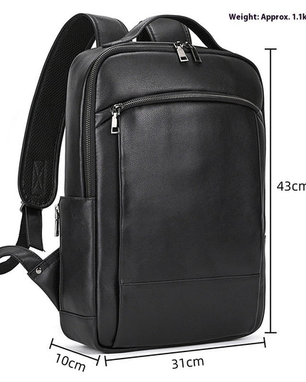 High-end Men's Leather Large-capacity Backpack 16-inch