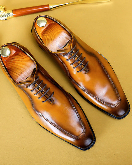 Business Dress Shoes Leather Pointed Scalp Men's Oxford Suit Shoes