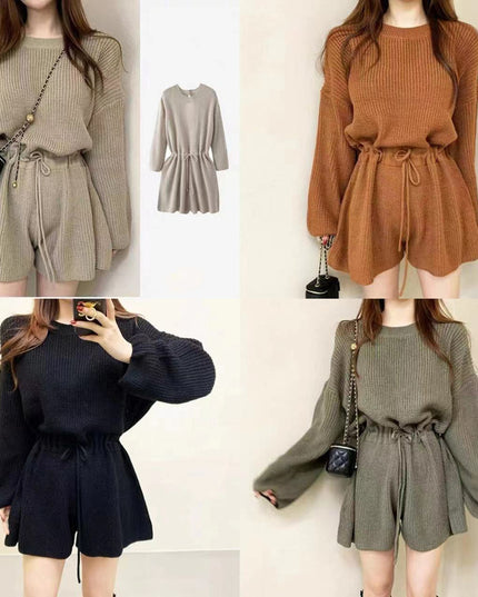 Women's Retro Round Neck Tie Up Wide Leg Jumpsuit