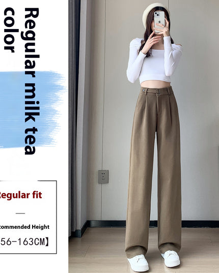 Female Autumn And Winter Loose Casual Woolen Straight-leg Pants