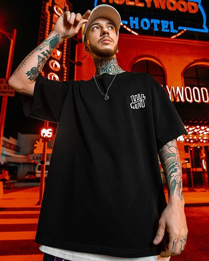 Hong Kong Style Fashion Hip Hop Short Sleeve T-shirt