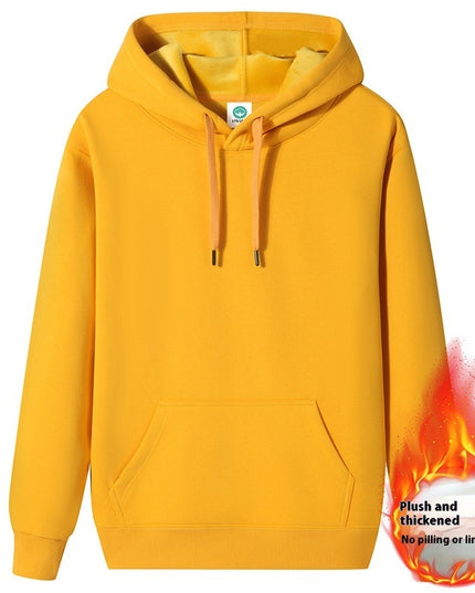 Fleece-lined Thick Student Hoodie Warm Top Casual