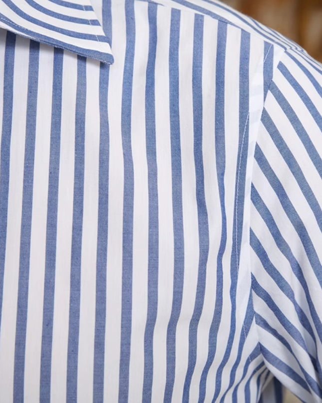 Commuter Cotton Striped Slim Shirt