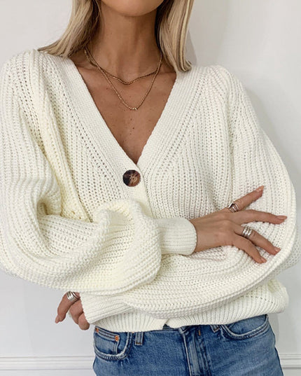 Casual Solid Color Buttons Knitwear Cardigan Sweater