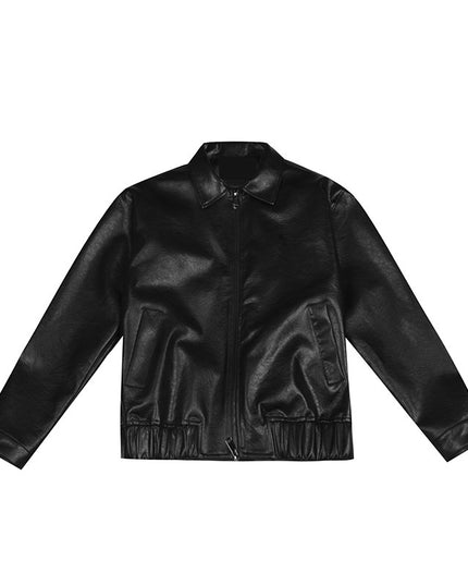 Retro Young Men's Loose Short Leather Jacket
