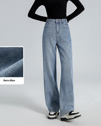Three-color New Mint Green Stretch All-matching Wide-leg Jeans