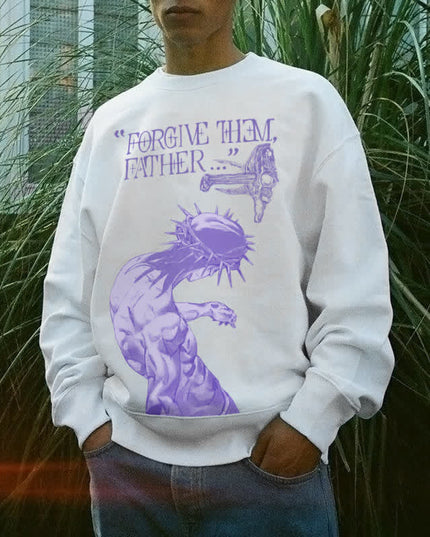 Men's Polyester Printed T-shirt Sweatshirt