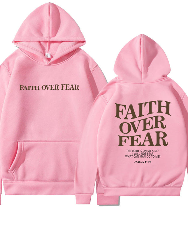 New Hoodie Faith Fear Men's And Women's Printed Sweatshirt