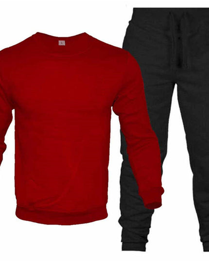 Round Neck Sweatshirt And Sweatpants Fashion Sports Men Suit