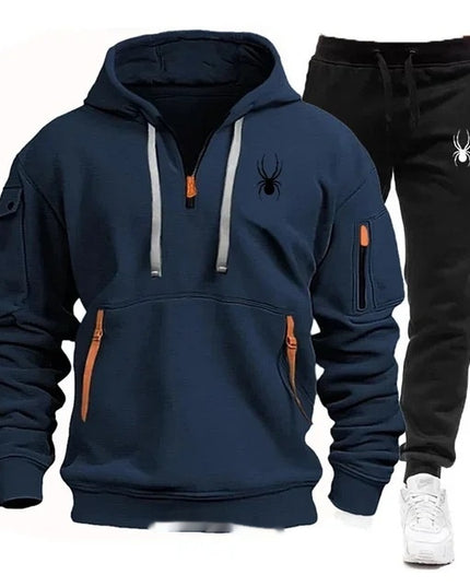 Casual Men's Pocket Polyester Sports Suit