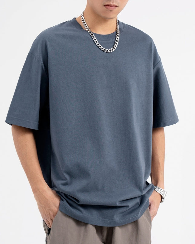 Heavy Men's Cotton Brand High Street Short Sleeve Loose T-shirt