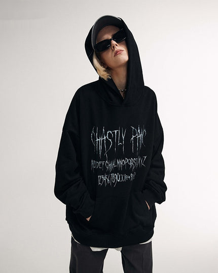 New Men's Printed Loose Hooded Sweater