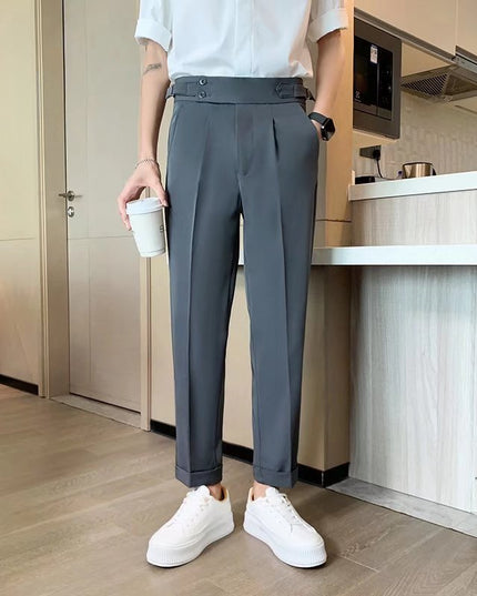 Draping Cropped Small Suit Pants Men