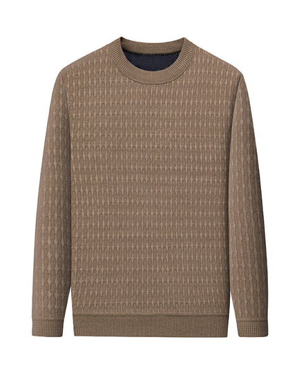 Men's Round Neck European Cotton Velvet Sweater Casual
