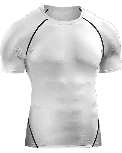 Workout Clothes Short Sleeve Men Quick Drying Clothes Exercise Running T-shirt