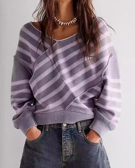 New Off-shoulder Loose Off-shoulder Top Long Sleeve Sweater