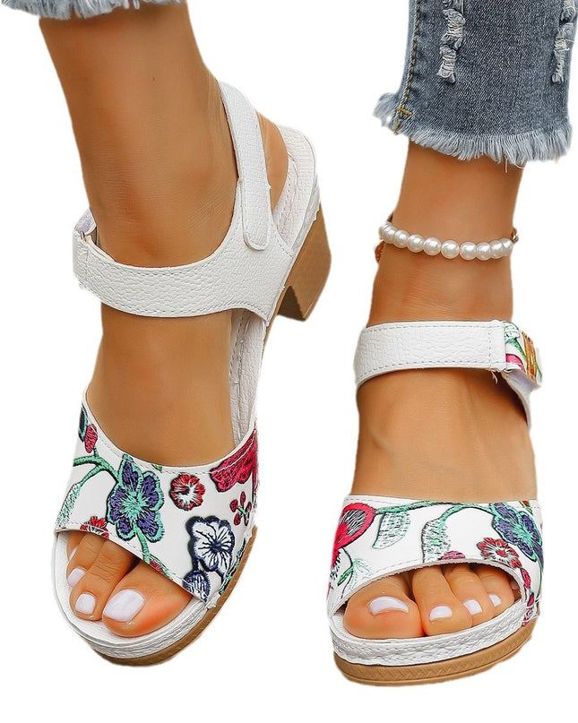 High Heel Sandals Velcro Buckle Casual Sandals For Women