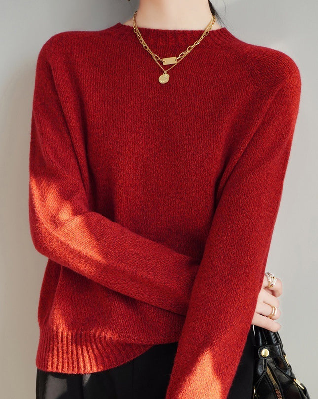 Seven-pin Thickened Skin-friendly Velvet Flower Yarn Sweater Classic Round Neck