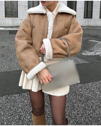 Women's Short Zipper Thermal Coat