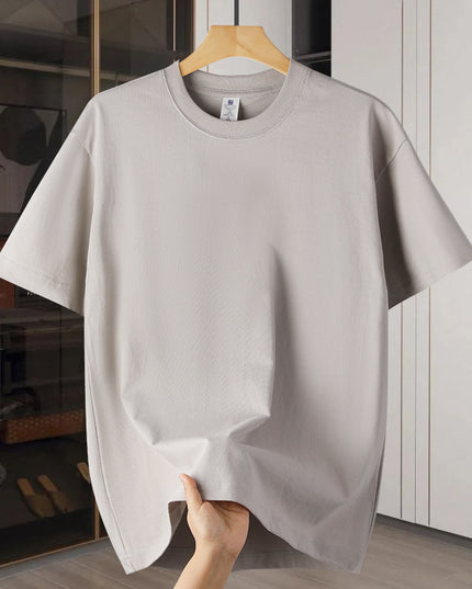 Drop Shoulder Loose Round Neck Pure Color All-matching