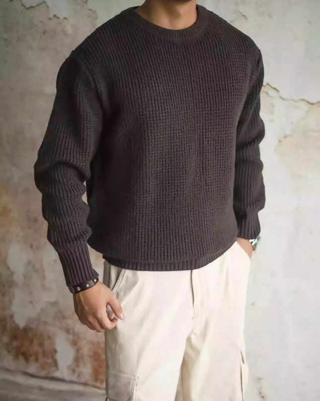 Pullover Crew Neck Sweater Men's Loose