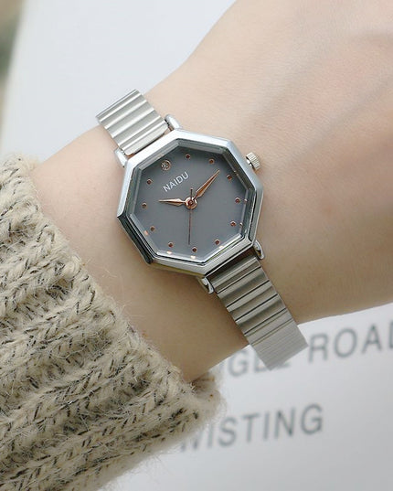 Shaped Woven Mesh Belt Women's Watch
