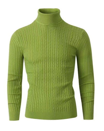 Men's Sweater Casual Retro Twisted Flower Turtleneck Knitting