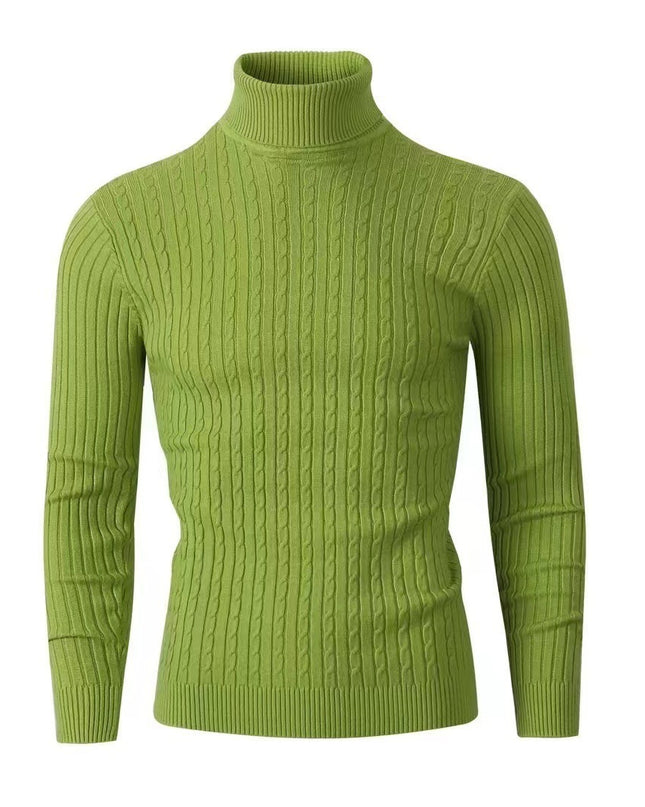 Men's Sweater Casual Retro Twisted Flower Turtleneck Knitting