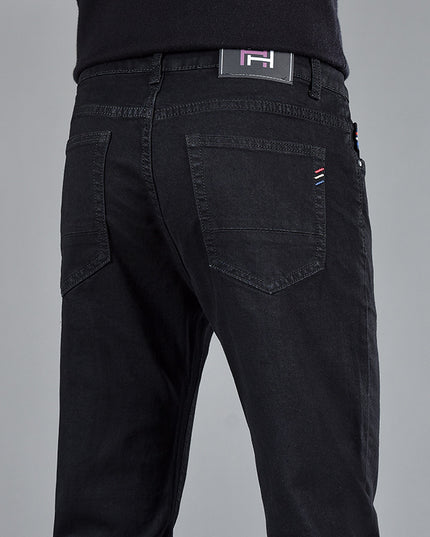 New Slim Fit Youth Casual Straight-leg Cotton Jeans Men