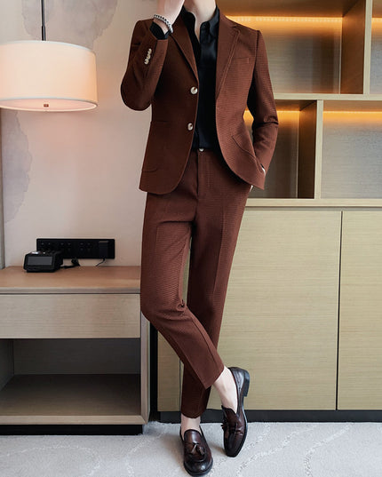 Men's Fashion Waffle Casual Suit