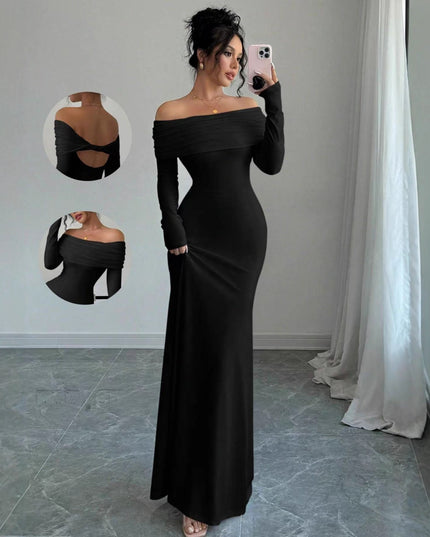 Women's  Off-shoulder Fashion Slim Temperament Sexy Sheath Dress