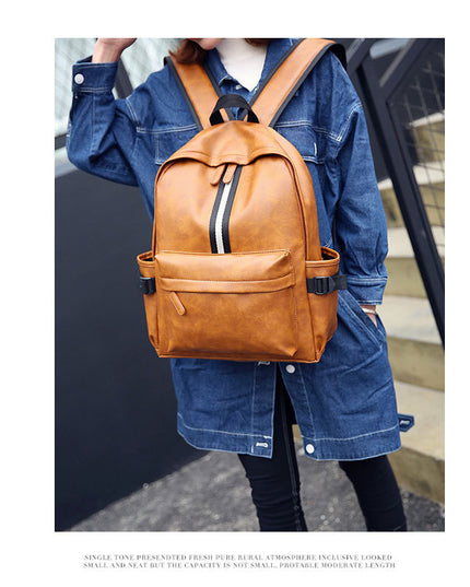 Men and women pu leather backpack