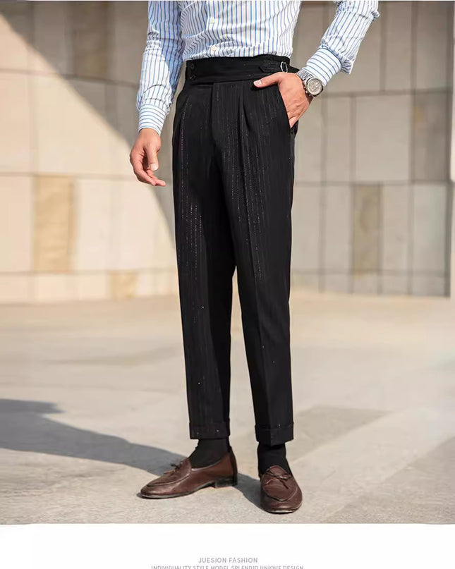 Italian Naples High-waisted Trousers Men