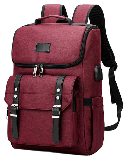 Men's Backpack Retro Travel Bag USB