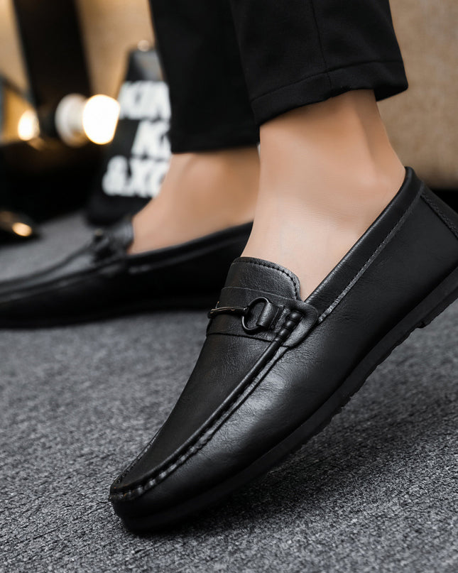 Casual Men's Solid Color Synthetic Leather Shoes