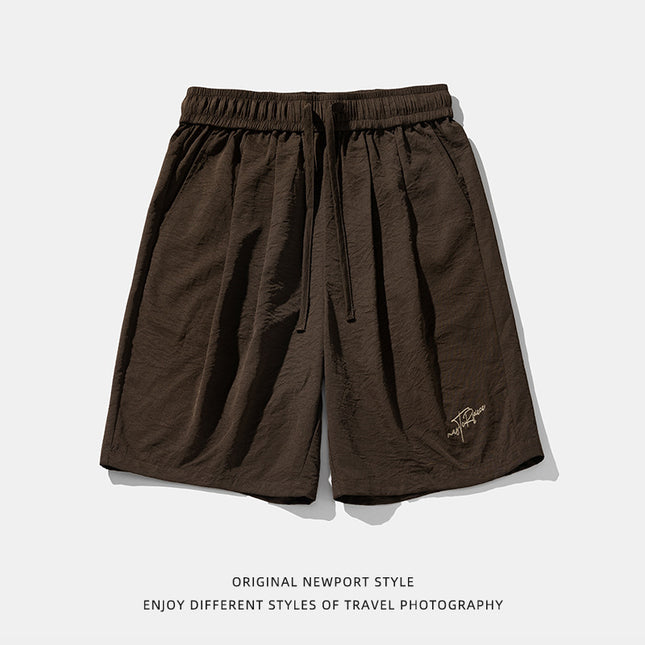 Textured Pleated Casual Shorts