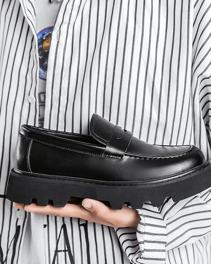 Men's Black Calfskin Soft-soled Leather Shoes
