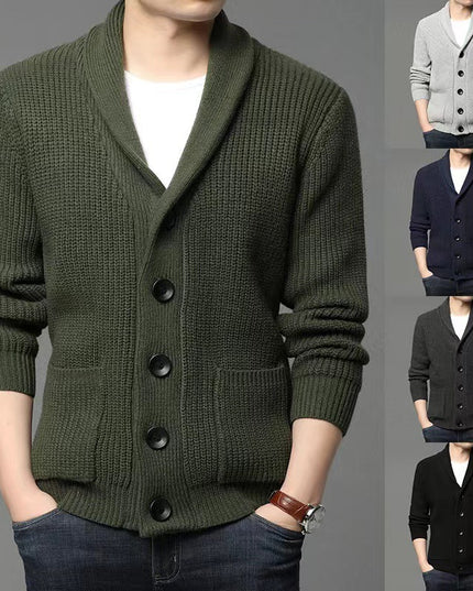 Men's Classic Lapel Cardigan Casual Sweater