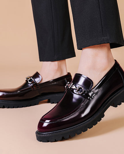 Horse Street Buckle Gommino Men's Polished Japanese Leather Shoes