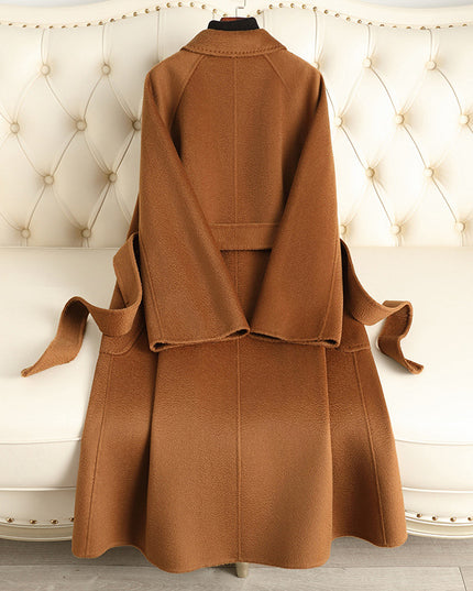 Double-sided Water Ripple Woolen Coat