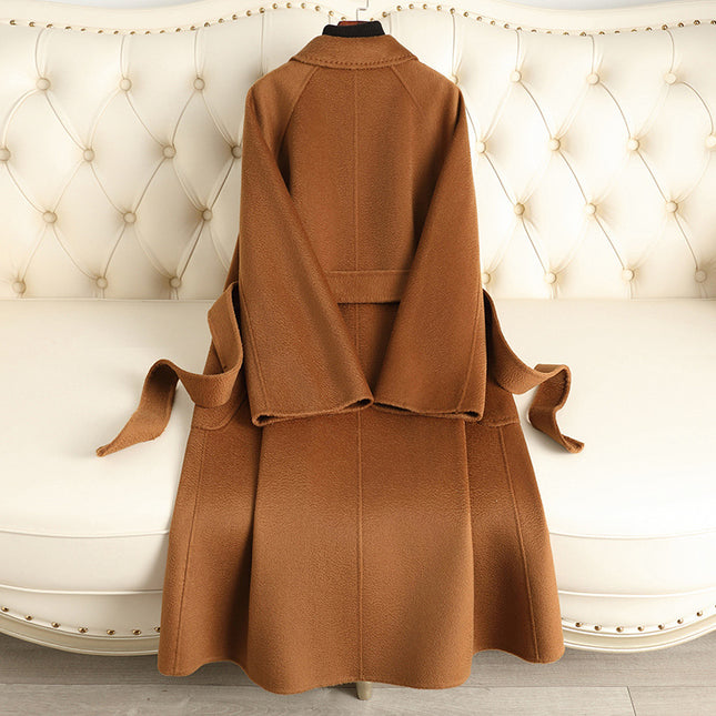 Double-sided Water Ripple Woolen Coat