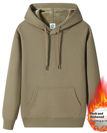 Fleece-lined Thick Student Hoodie Warm Top Casual