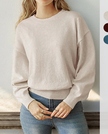 Fashion Casual Round Neck Long Sleeve Women's Sweater