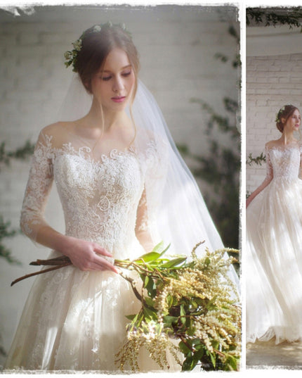 Wedding Dress Bride Lace Sleeves Dress