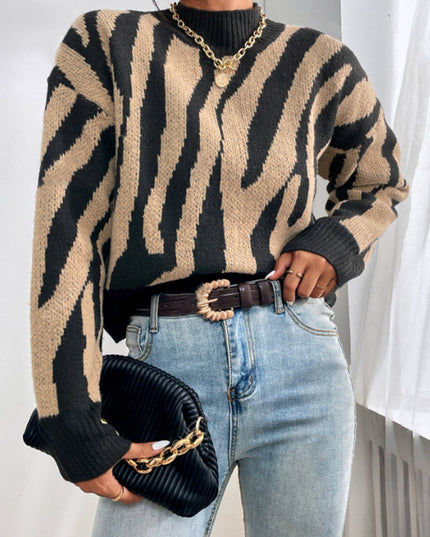 Jacquard Casual Sweater Loose Top For Women