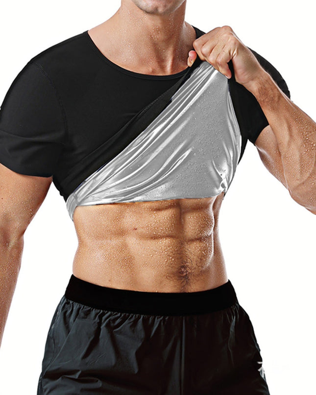 Men's Violently Sweat Sports Short-sleeved Fitness Vest Body Shaper