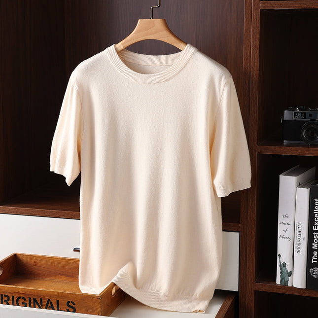 Summer Short Sleeve Men's Round Neck Thin Casual T-shirt Knitwear