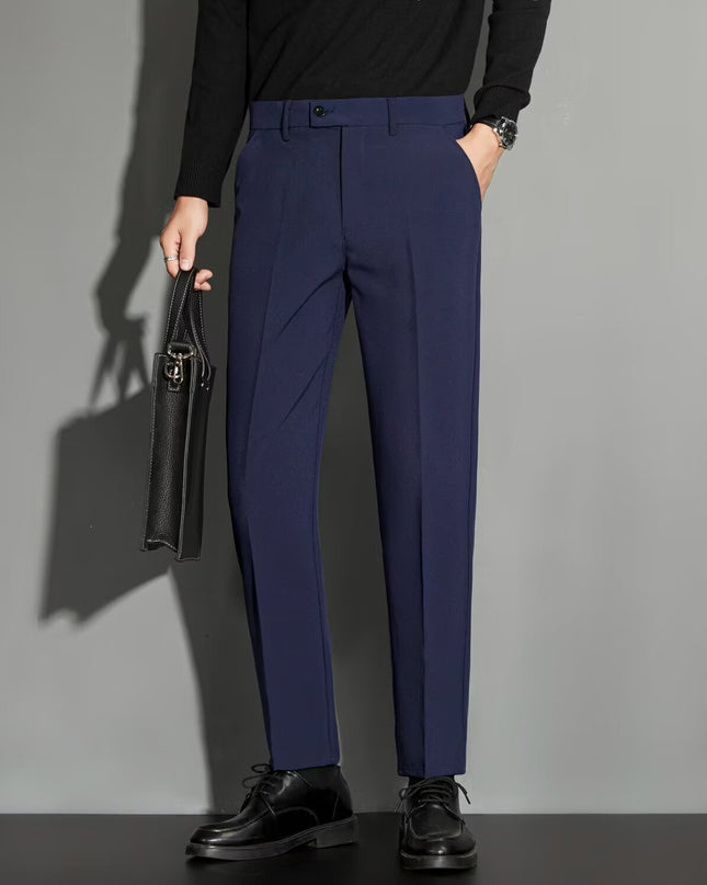 Spring Draping Effect Straight All-matching Ankle-length Suit Pants