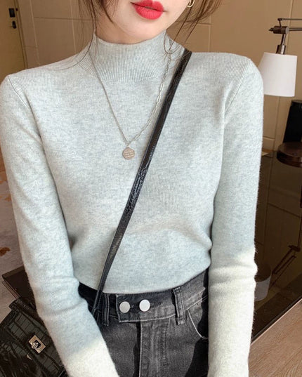 Inner Knitted Bottoming Shirt Slim Fit Slimming Long Sleeves Versatile Western Style Top