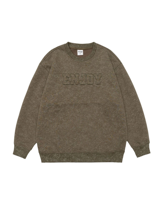 Retro Alphabet Embroidered Crew Neck Sweater